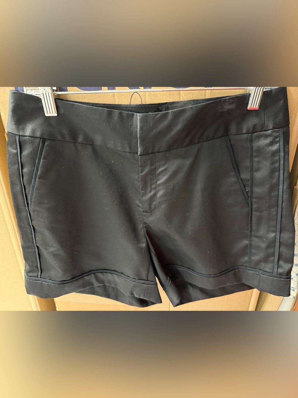 Banana Republic Black Flat-Front Tuxedo Shorts 8